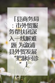 县商务局：市外贸服务帮扶团深入一线解难题 为溆浦县外贸发展“把脉问诊”