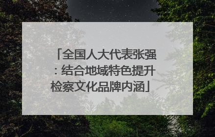 全国人大代表张强：结合地域特色提升检察文化品牌内涵