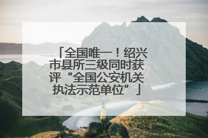 全国唯一！绍兴市县所三级同时获评“全国公安机关执法示范单位”