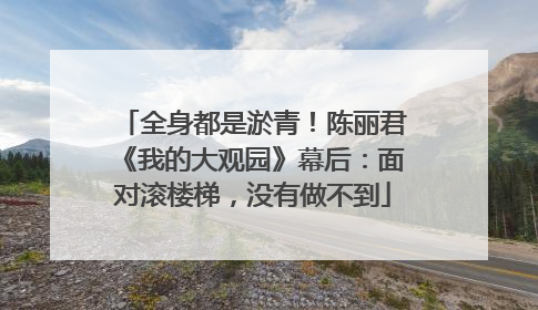 全身都是淤青！陈丽君《我的大观园》幕后：面对滚楼梯，没有做不到
