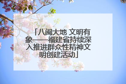 八闽大地 文明有象——福建省持续深入推进群众性精神文明创建活动