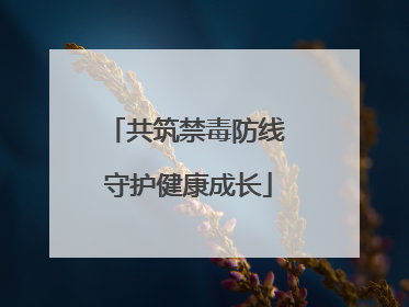 共筑禁毒防线 守护健康成长