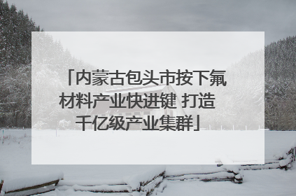 内蒙古包头市按下氟材料产业快进键 打造千亿级产业集群