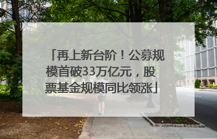 再上新台阶！公募规模首破33万亿元，股票基金规模同比领涨