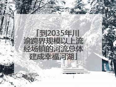 到2035年川渝跨界规模以上流经场镇的河流总体建成幸福河湖