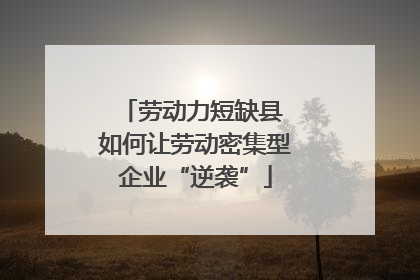 劳动力短缺县 如何让劳动密集型企业“逆袭”