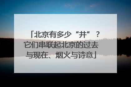 北京有多少“井”？它们串联起北京的过去与现在、烟火与诗意