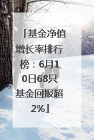 基金净值增长率排行榜：6月10日68只基金回报超2%