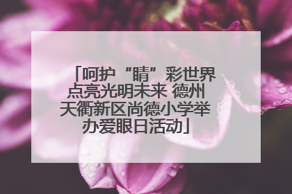 呵护“睛”彩世界点亮光明未来 德州天衢新区尚德小学举办爱眼日活动