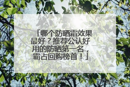 哪个防晒霜效果最好？推荐公认好用的防晒第一名，霸占回购榜首！