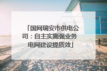 国网瑞安市供电公司：自主实施强业务 电网建设提质效