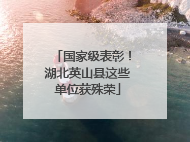 国家级表彰！湖北英山县这些单位获殊荣