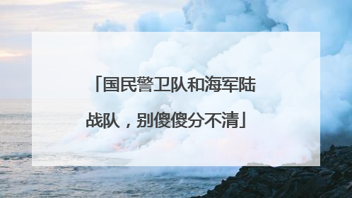国民警卫队和海军陆战队，别傻傻分不清