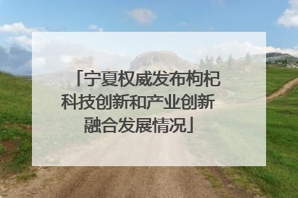 宁夏权威发布枸杞科技创新和产业创新融合发展情况