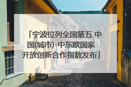 宁波位列全国第五 中国(城市)-中东欧国家开放创新合作指数发布