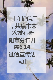 守护信用，共赢未来 农发行衡阳市分行开展6·14征信宣传活动
