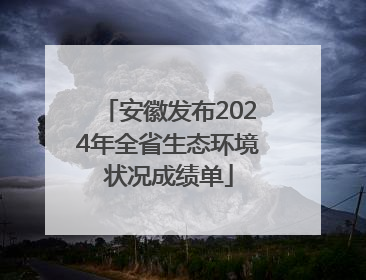 安徽发布2024年全省生态环境状况成绩单