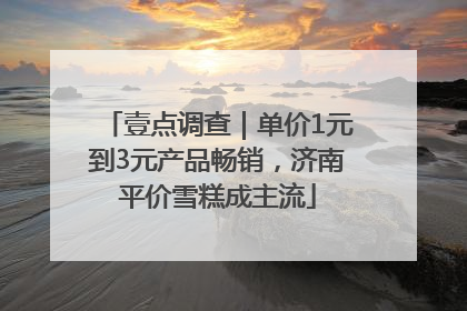 壹点调查｜单价1元到3元产品畅销，济南平价雪糕成主流