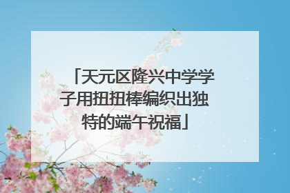 天元区隆兴中学学子用扭扭棒编织出独特的端午祝福