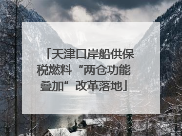 天津口岸船供保税燃料“两仓功能叠加”改革落地