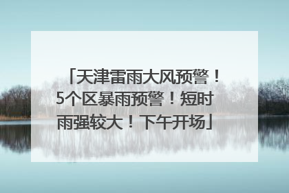 天津雷雨大风预警！5个区暴雨预警！短时雨强较大！下午开场