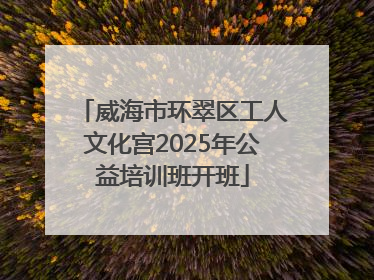 威海市环翠区工人文化宫2025年公益培训班开班