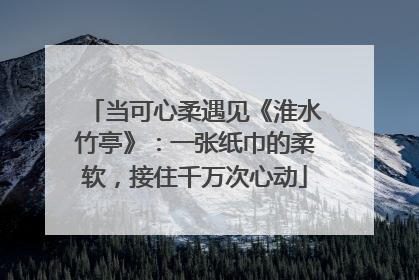 当可心柔遇见《淮水竹亭》：一张纸巾的柔软，接住千万次心动