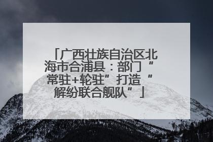 广西壮族自治区北海市合浦县：部门“常驻+轮驻”打造“解纷联合舰队”