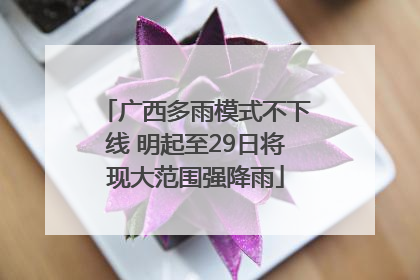 广西多雨模式不下线 明起至29日将现大范围强降雨