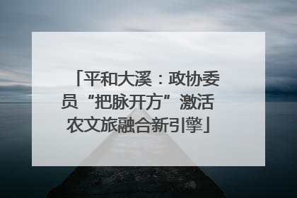 平和大溪：政协委员“把脉开方”激活农文旅融合新引擎