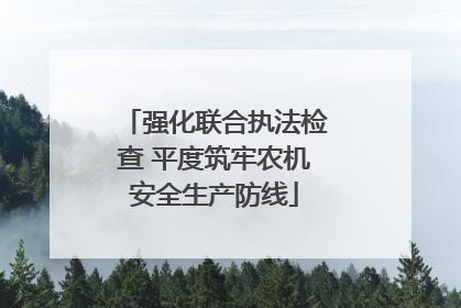 强化联合执法检查 平度筑牢农机安全生产防线