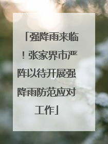 强降雨来临！张家界市严阵以待开展强降雨防范应对工作