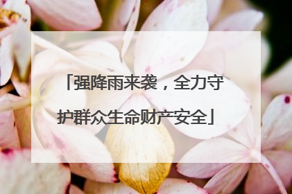 强降雨来袭，全力守护群众生命财产安全