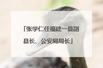 张学仁任福建一县副县长、公安局局长