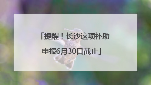提醒！长沙这项补助申报6月30日截止