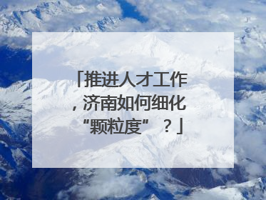 推进人才工作，济南如何细化“颗粒度”？