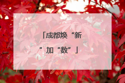 成都焕“新”加“数”