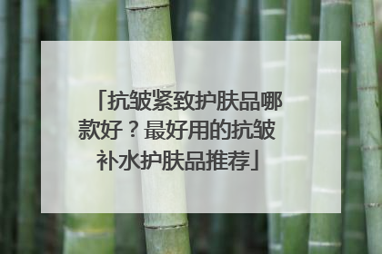 抗皱紧致护肤品哪款好？最好用的抗皱补水护肤品推荐