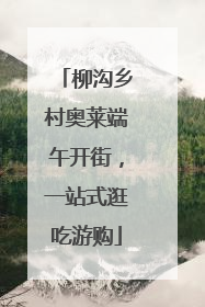 柳沟乡村奥莱端午开街，一站式逛吃游购