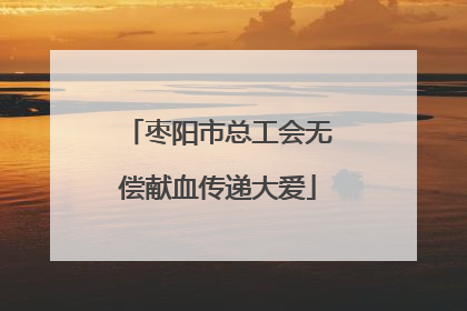 枣阳市总工会无偿献血传递大爱