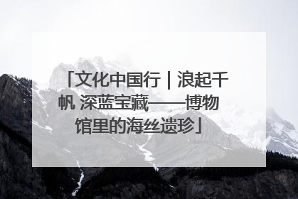 文化中国行｜浪起千帆 深蓝宝藏——博物馆里的海丝遗珍