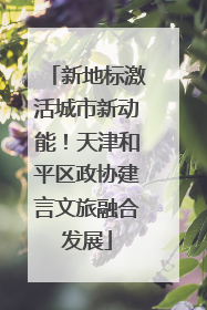 新地标激活城市新动能！天津和平区政协建言文旅融合发展