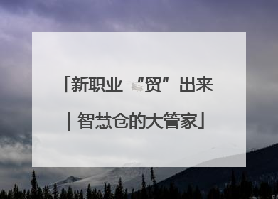 新职业 “贸”出来｜智慧仓的大管家