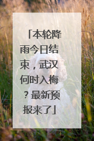 本轮降雨今日结束，武汉何时入梅？最新预报来了