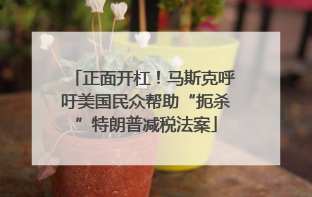 正面开杠！马斯克呼吁美国民众帮助“扼杀”特朗普减税法案