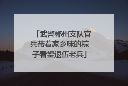 武警郴州支队官兵带着家乡味的粽子看望退伍老兵