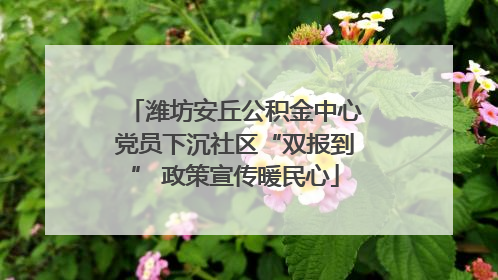 潍坊安丘公积金中心党员下沉社区“双报到” 政策宣传暖民心