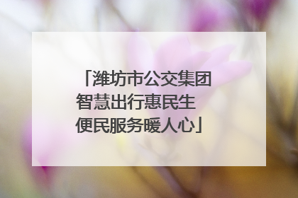 潍坊市公交集团智慧出行惠民生 便民服务暖人心