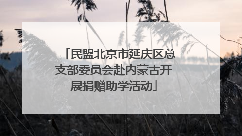 民盟北京市延庆区总支部委员会赴内蒙古开展捐赠助学活动