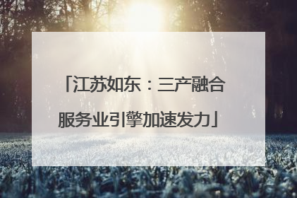 江苏如东：三产融合 服务业引擎加速发力